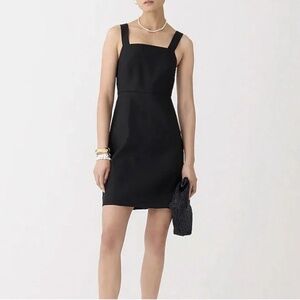 J. Crew - NWT A-line mini dress in stretch linen - black